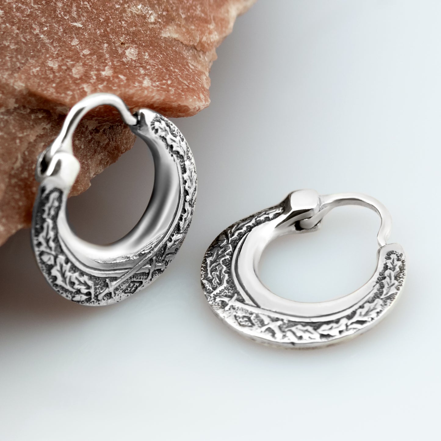 Men’s Cossack Silver Earring – Ethnic Ukrainian Jewelry - EK015s-1