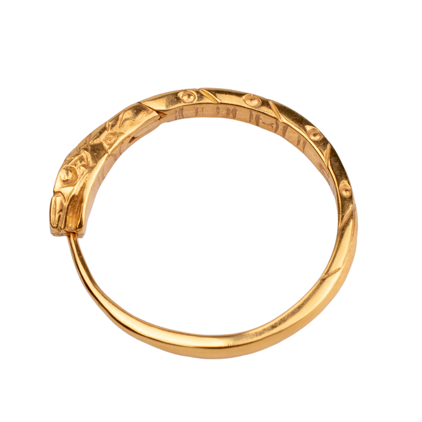 Gold-Plated Ouroboros Hoop Earrings 22mm – Sterling Silver – EK010spg