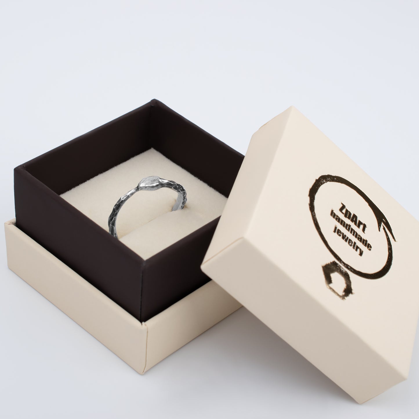 Ouroboros Sterling Silver Ring – forged ring RK005s