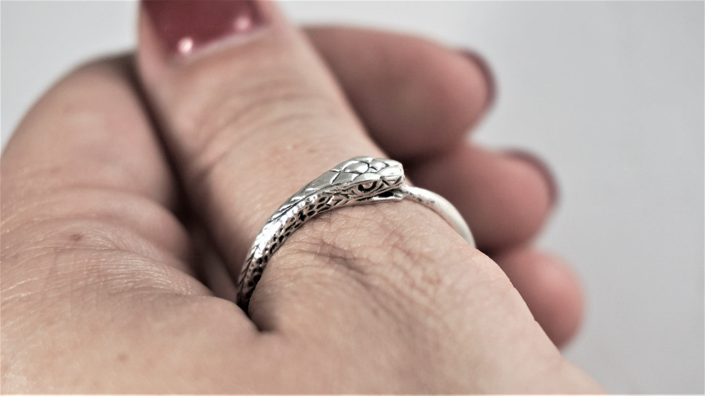 Ouroboros Sterling Silver Ring – forged ring RK006s