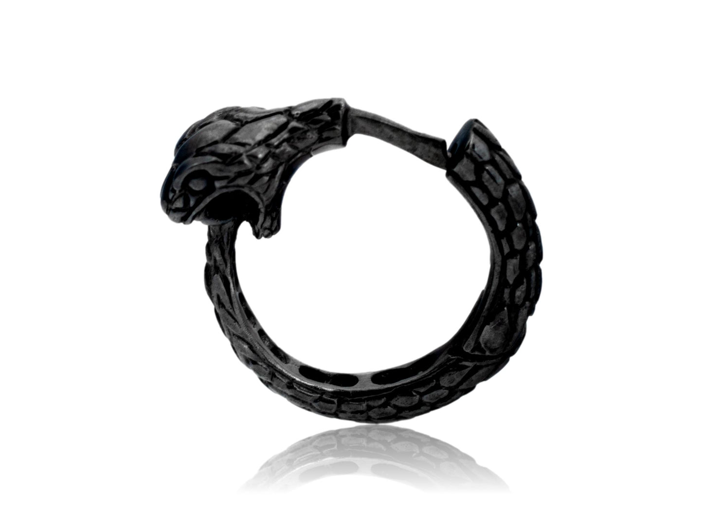 Black Ouroboros Hoop Earrings – Oxidized Sterling Silver – EK008sd
