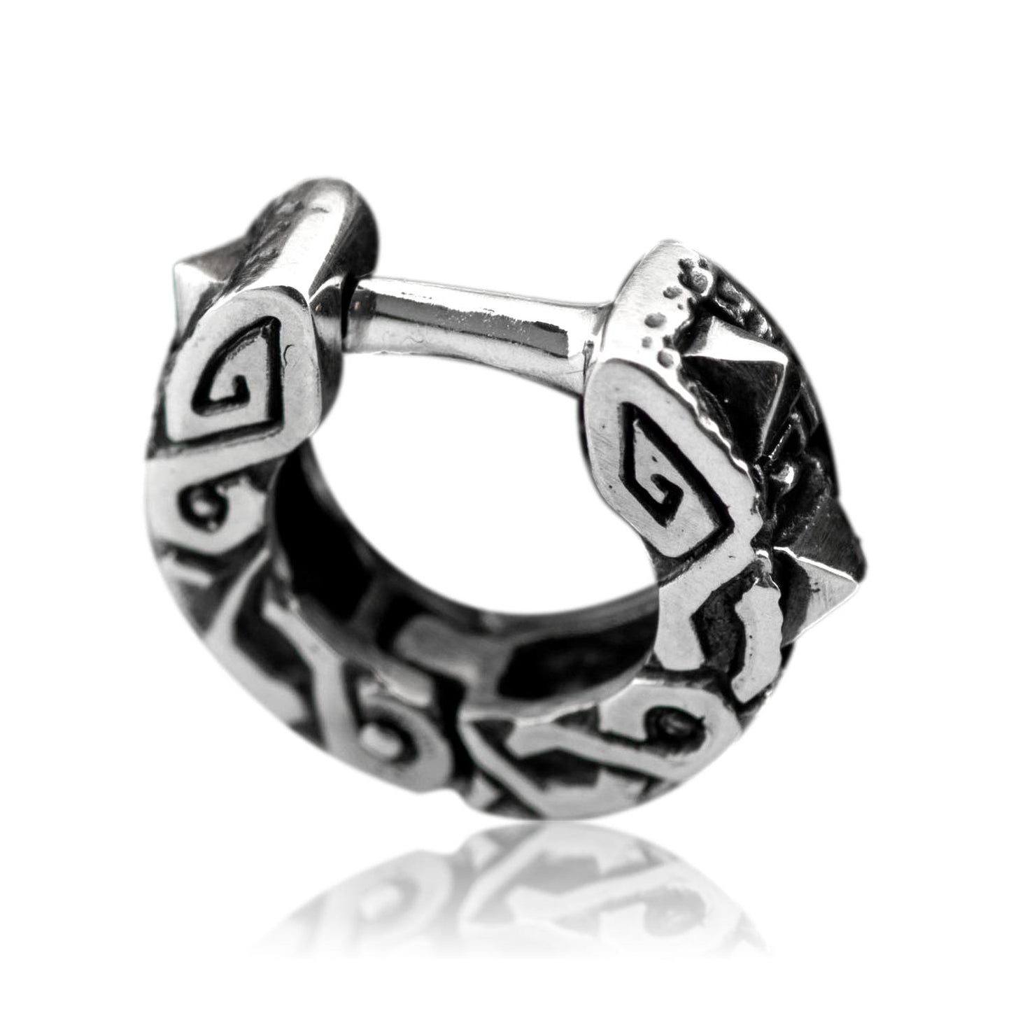 Wide hoop earrings sterling silver