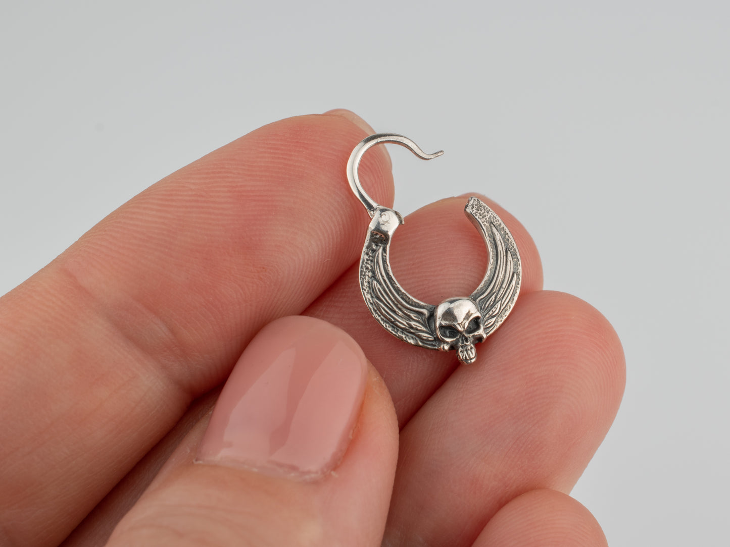 Skull earrings sterling silver