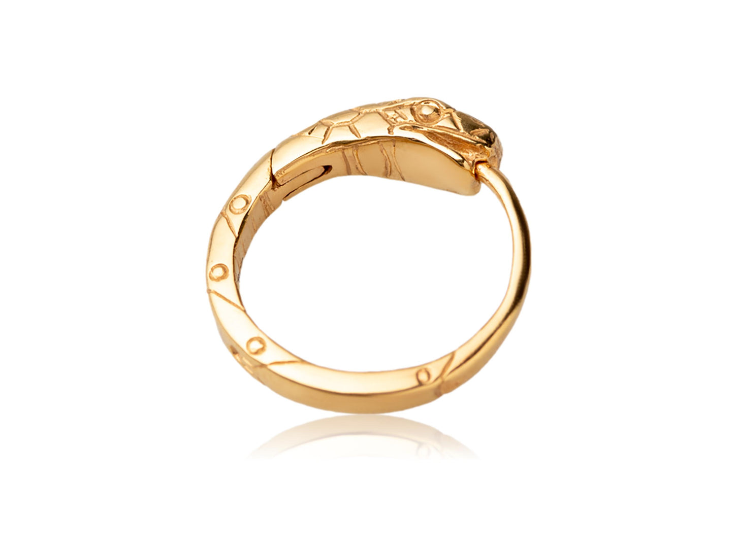 Gold-Plated Ouroboros Hoop Earrings – 18mm Sterling Silver – EK009spg