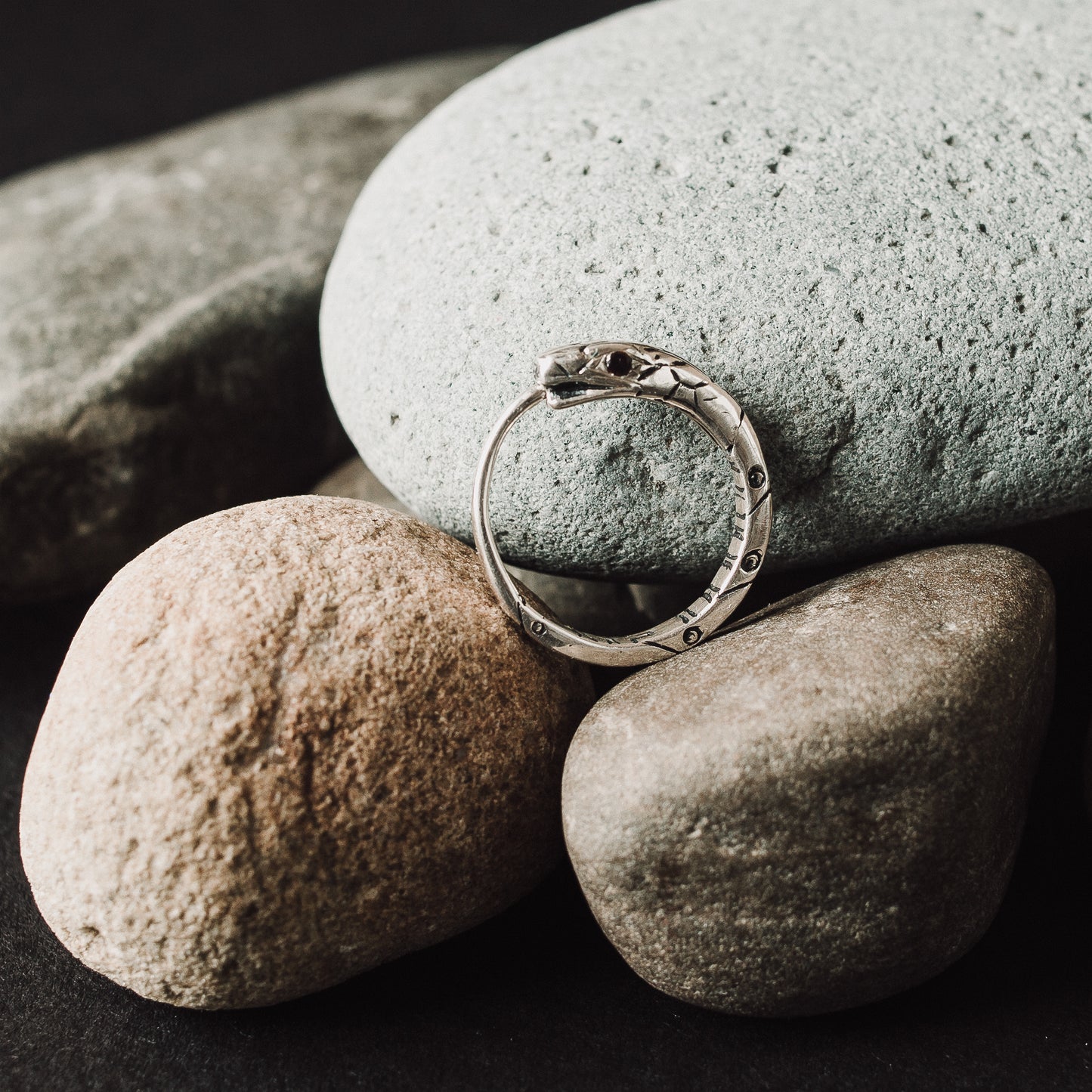 Ouroboros Sterling Silver Earrings with Cubic Zirconia Eyes – Handmade, Customizable, Unisex