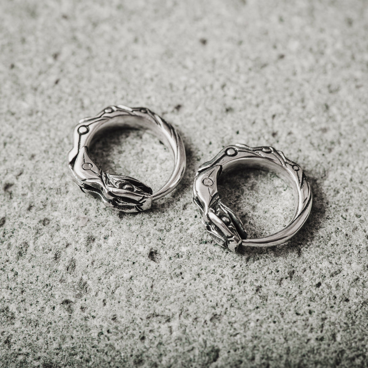 Cartilage earring ouroboros sterling silver