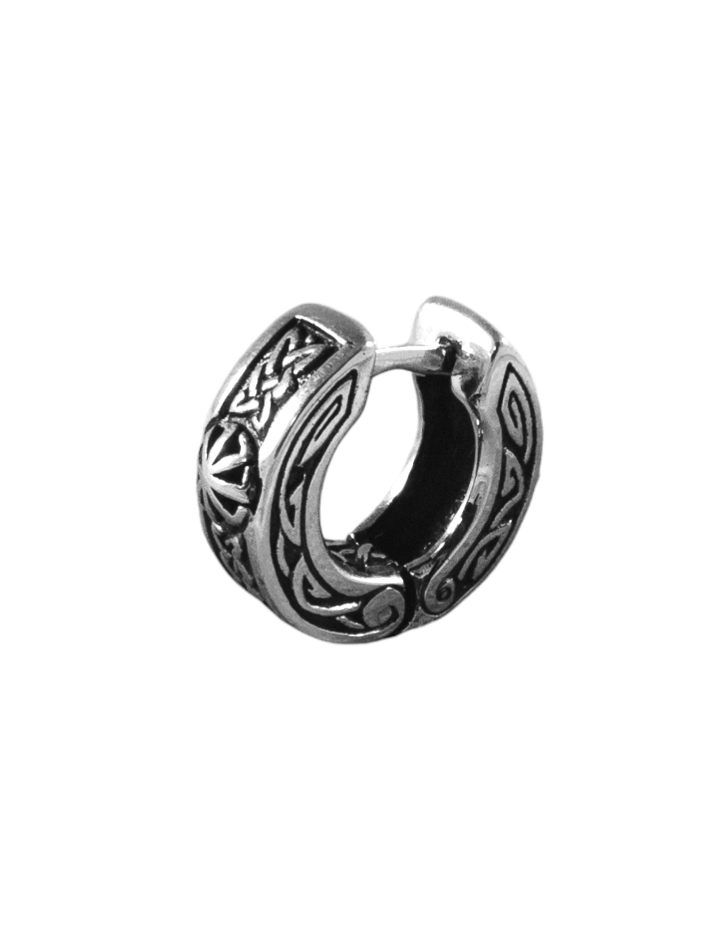 Hoop earrings small celtic viking sterling silver