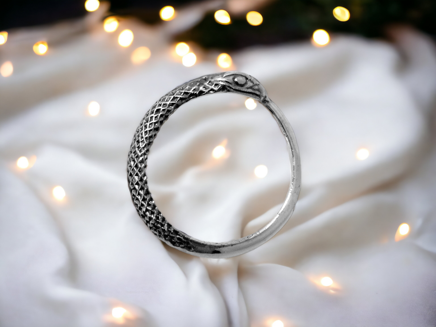 Ouroboros Sterling Silver Ring – Unique Handmade Unisex Design RK004s