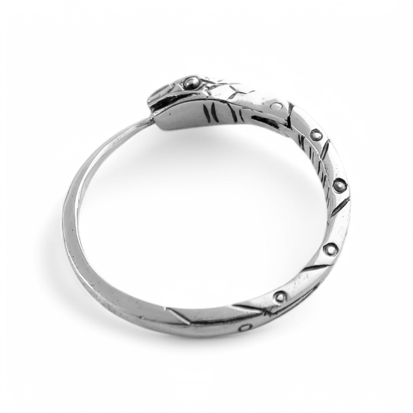 Ouroboros Hoop Earring Sterling Silver 22mm – Handmade Unisex – EK010s