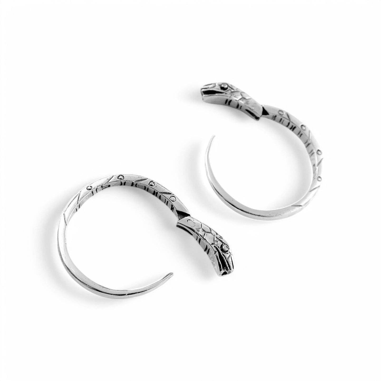 Sterling Silver Ouroboros Hoop Earring – 22mm Handmade