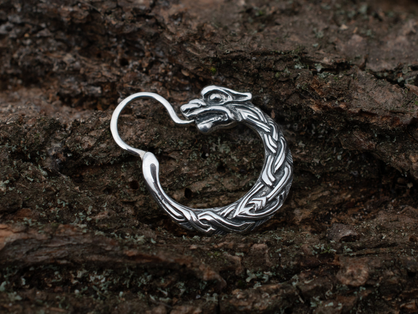 Celtic Wolf Fenrir Earring – Sterling Silver Viking Handmade
