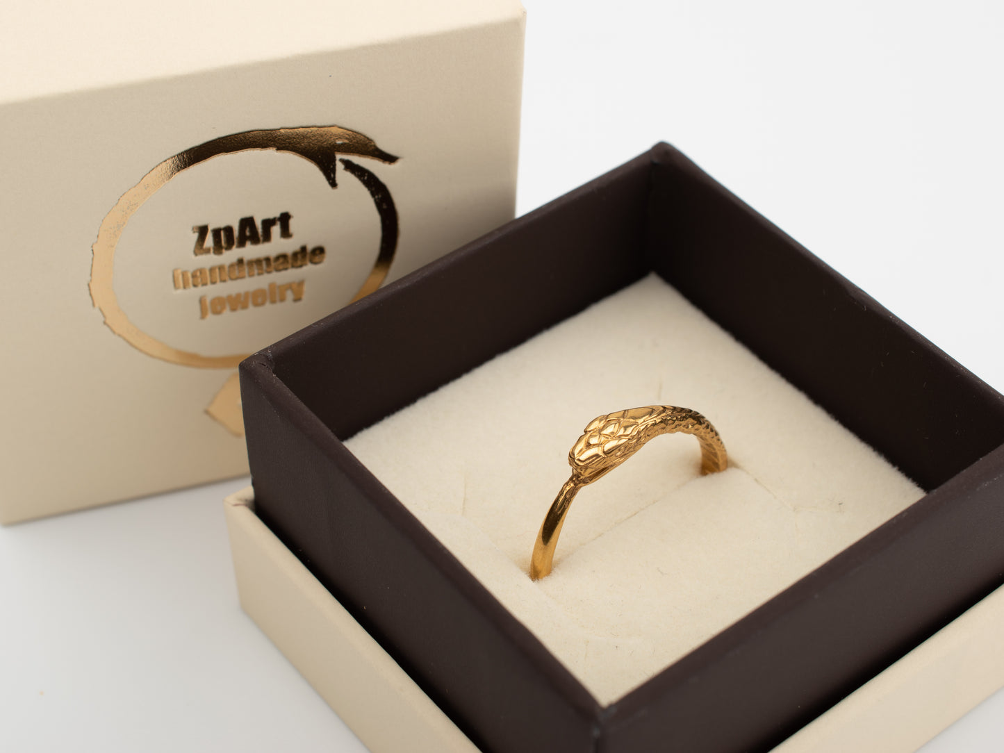 Ouroboros Gold plated Sterling Silver Ring – RK006spg