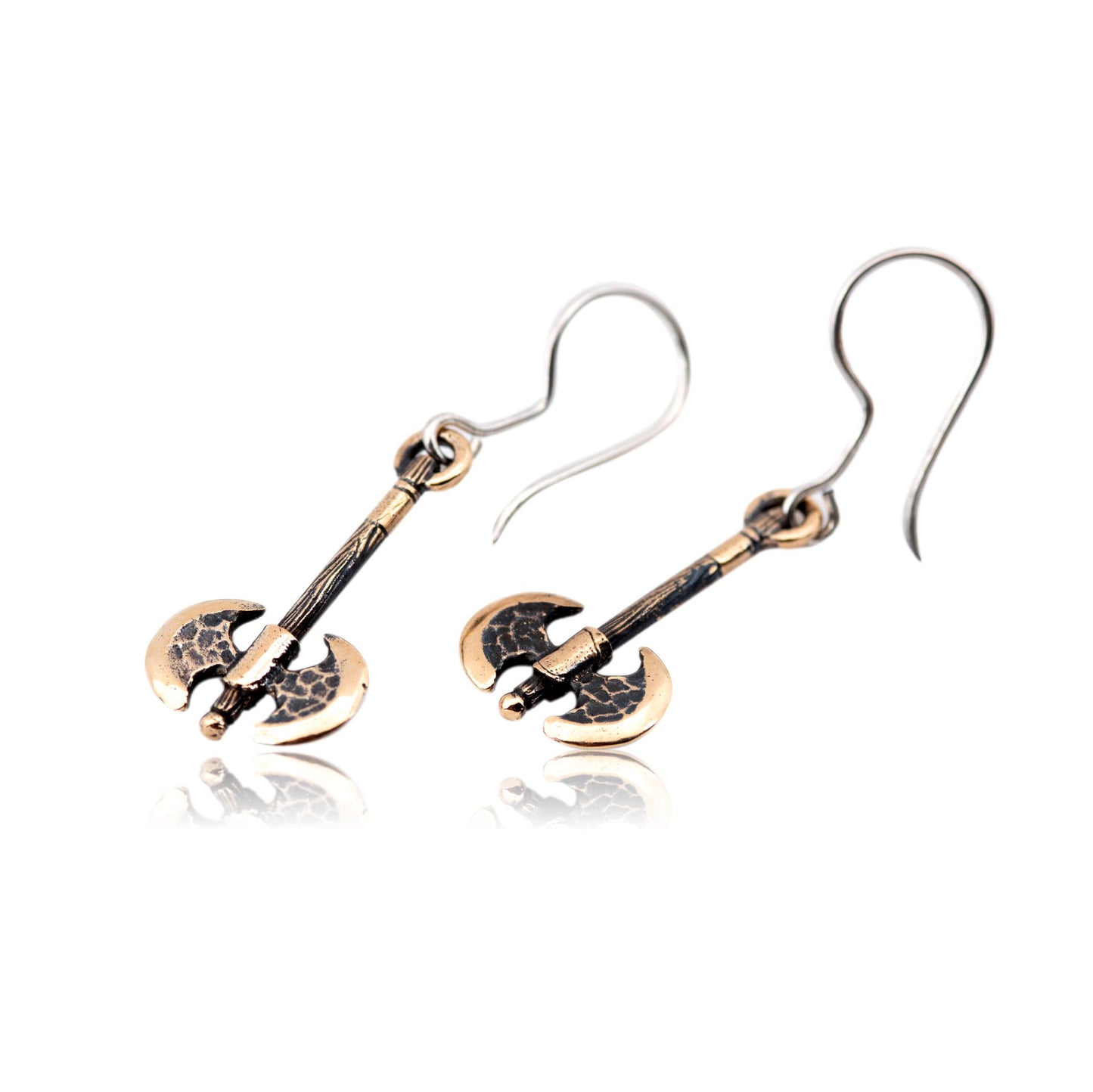 Labrys earrings bronze for woman double headed axe