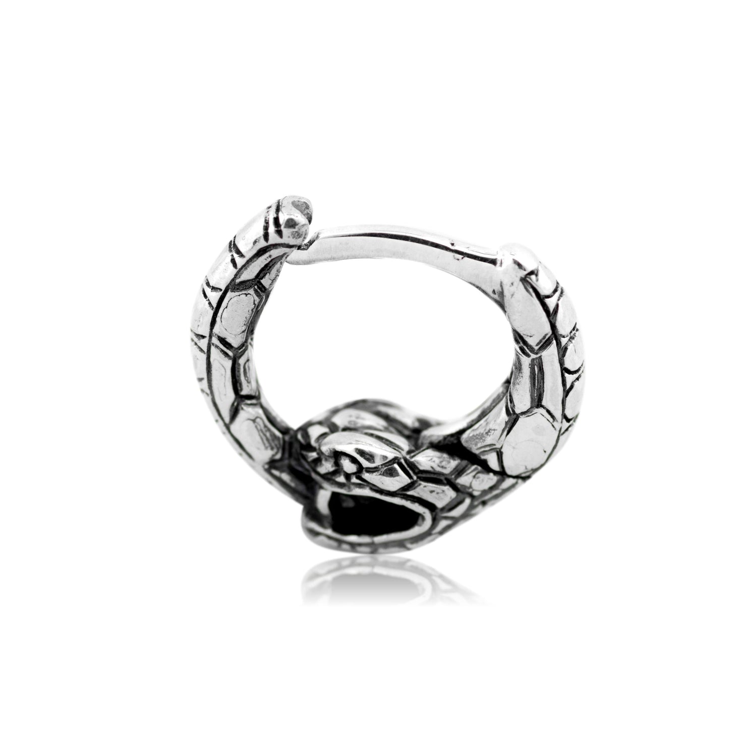Septum ring ouroboros Huggie hoop sterling silver