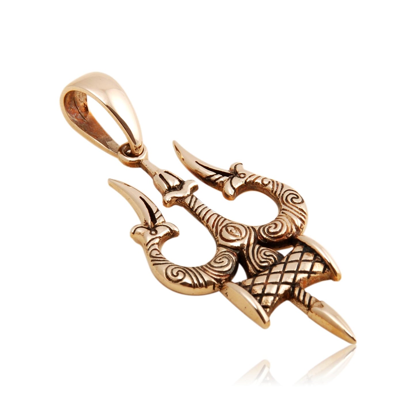 Trishul pendant brass handmade jewelry