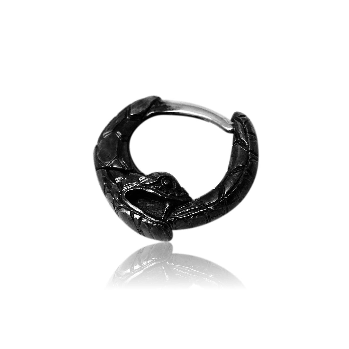 Black Septum ring ouroboros sterling silver