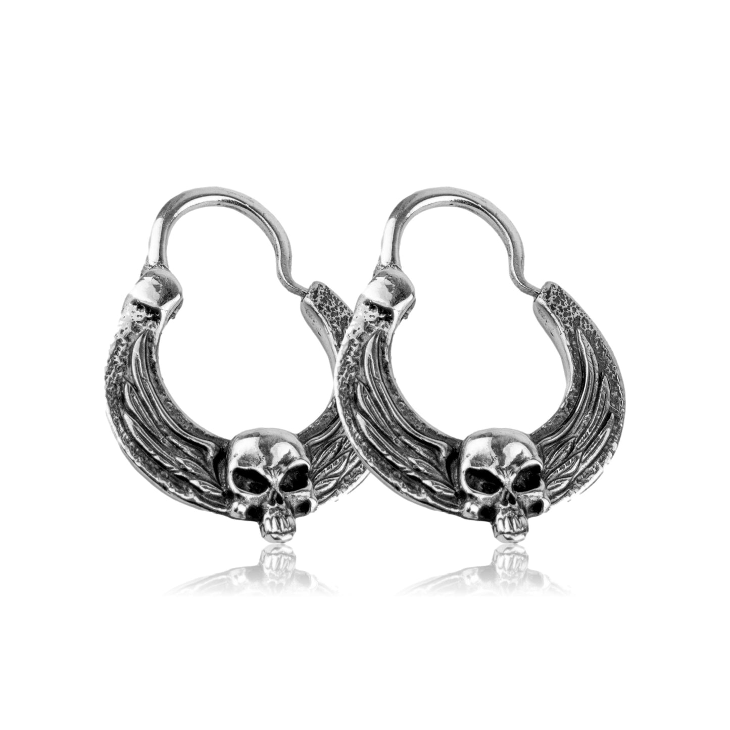 Skull earrings sterling silver