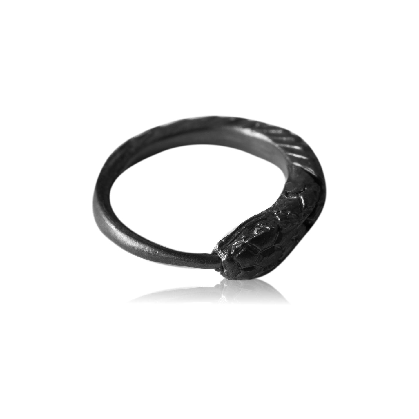 Snake earrings ouroboros black sterling silver