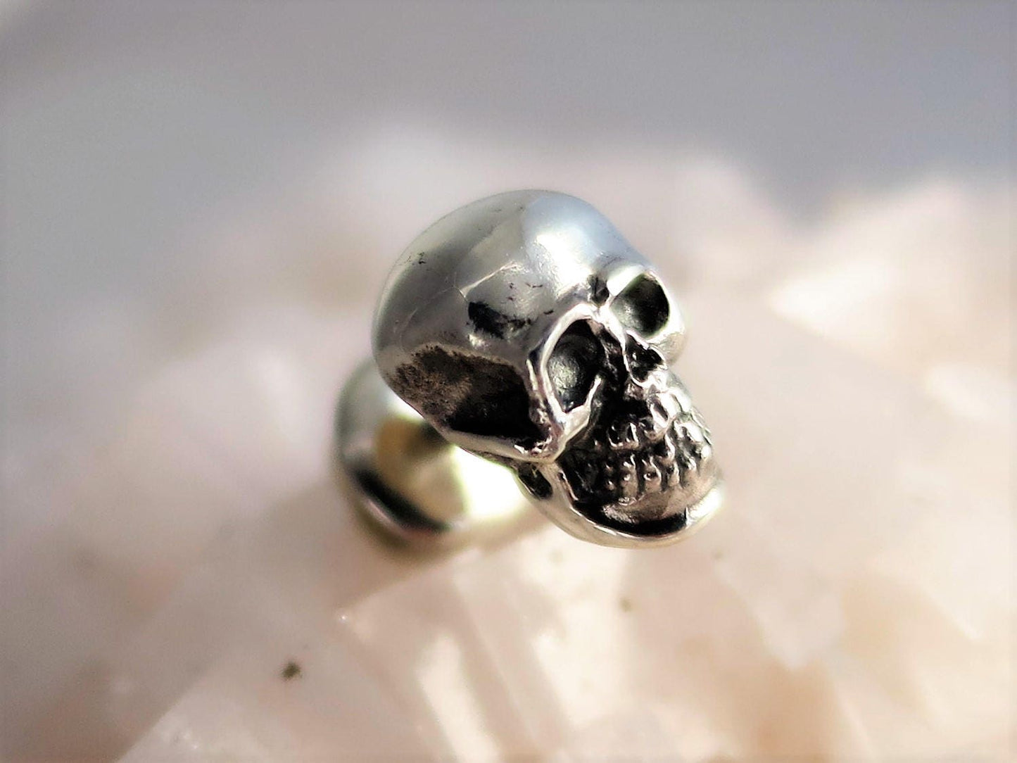 Skull earrings sterling silver small studs