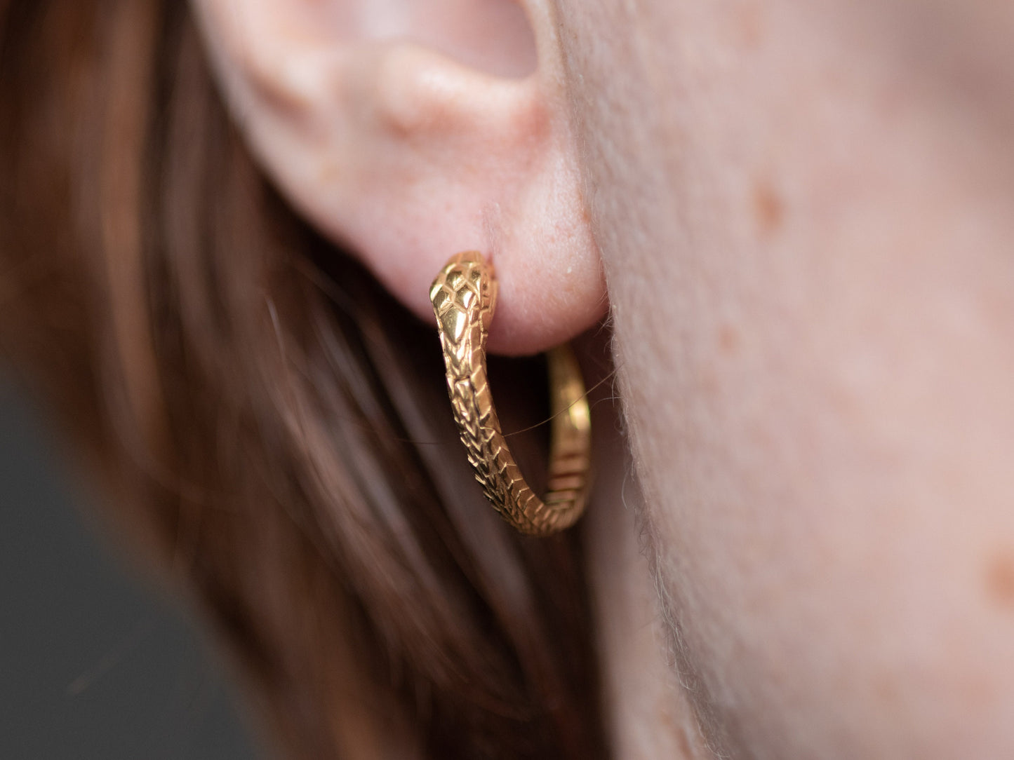 Snake earrings Ouroboros trendy hoop earrings gold plated silver