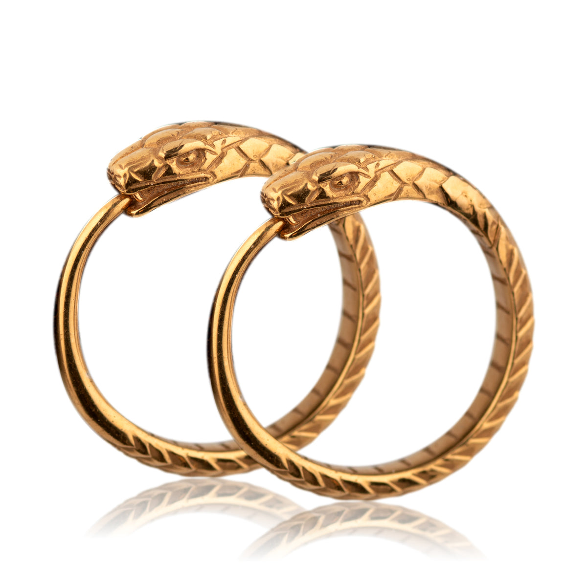 Snake earrings Ouroboros trendy hoop earrings gold plated silver
