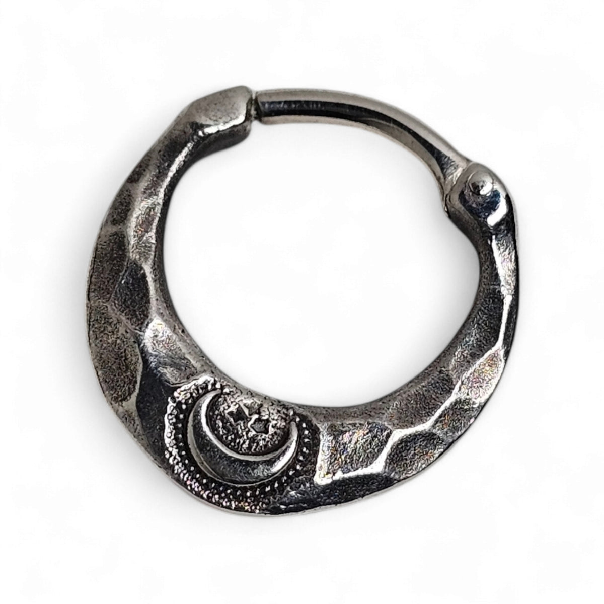 Sun and Moon Huggie Earring – Handmade Sterling Silver | EK135s