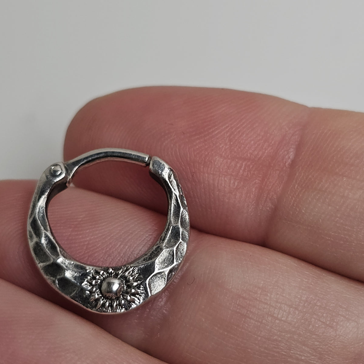 Sun and Moon Huggie Earring – Handmade Sterling Silver | EK135s
