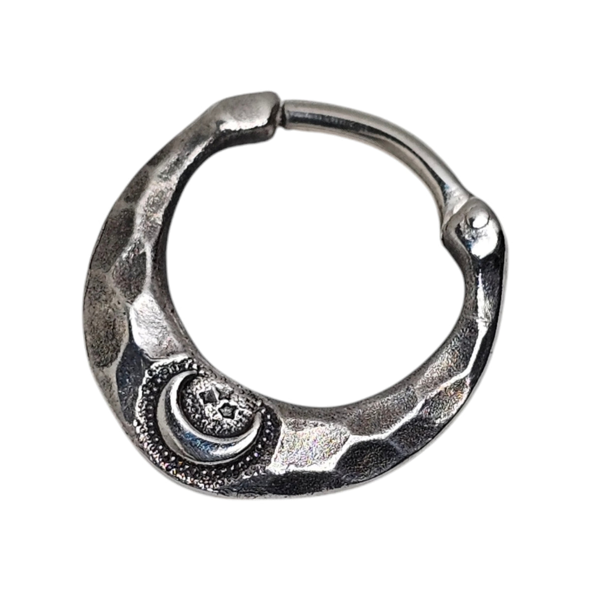 Sun and Moon Huggie Earring – Handmade Sterling Silver | EK135s