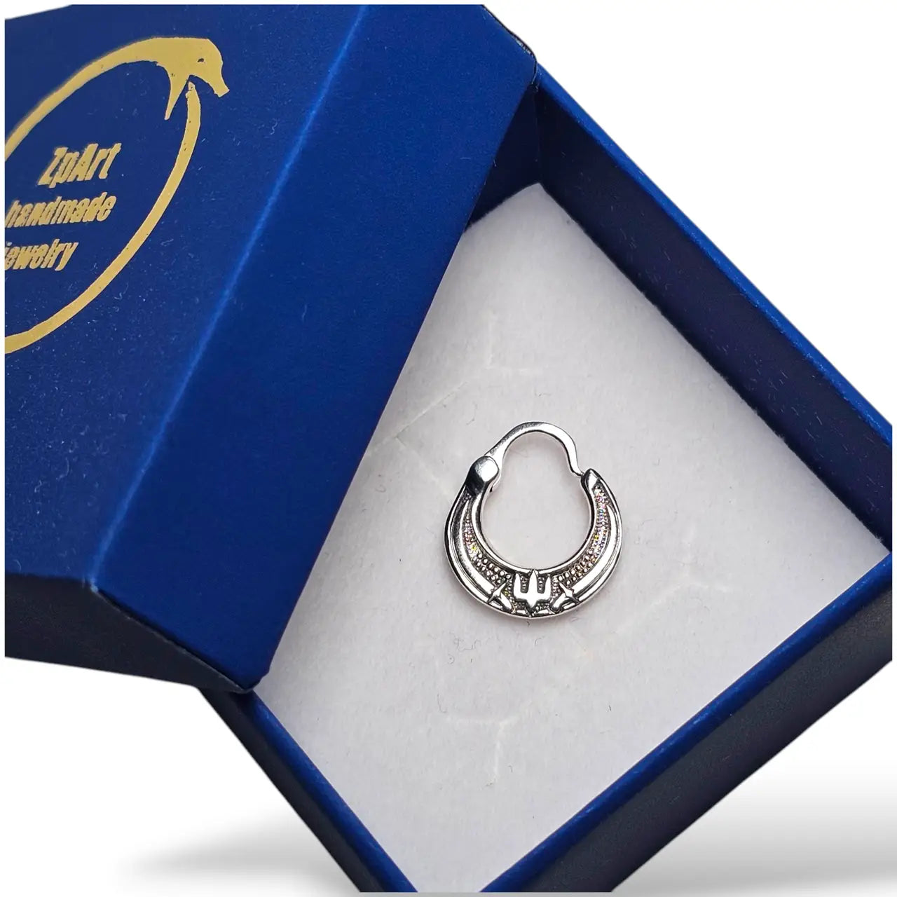 Silver Men’s Earring with Ukrainian Trident cossack earring | EK127s