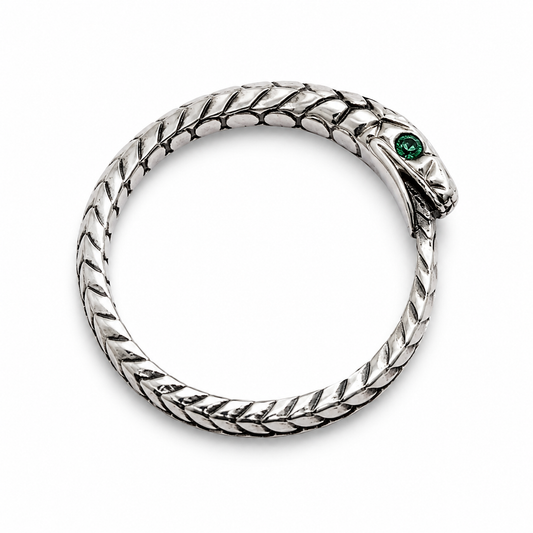 Ouroboros Ring – Sterling Silver with Cubic Zirconia | RK001scz