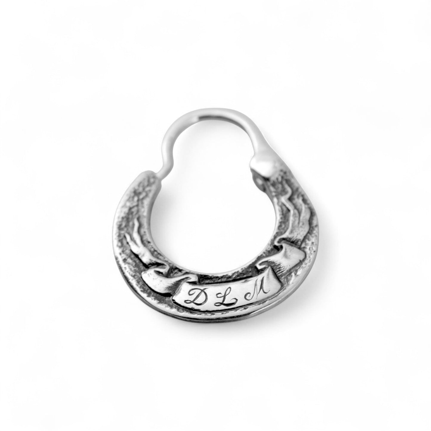 Men's Winged Heart Earring - Sterling Silver - Small Mono Earring - EK016s-1