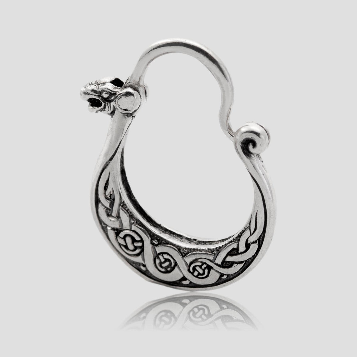 Viking Drakkar Earring – Sterling Silver Huggie – EK085s