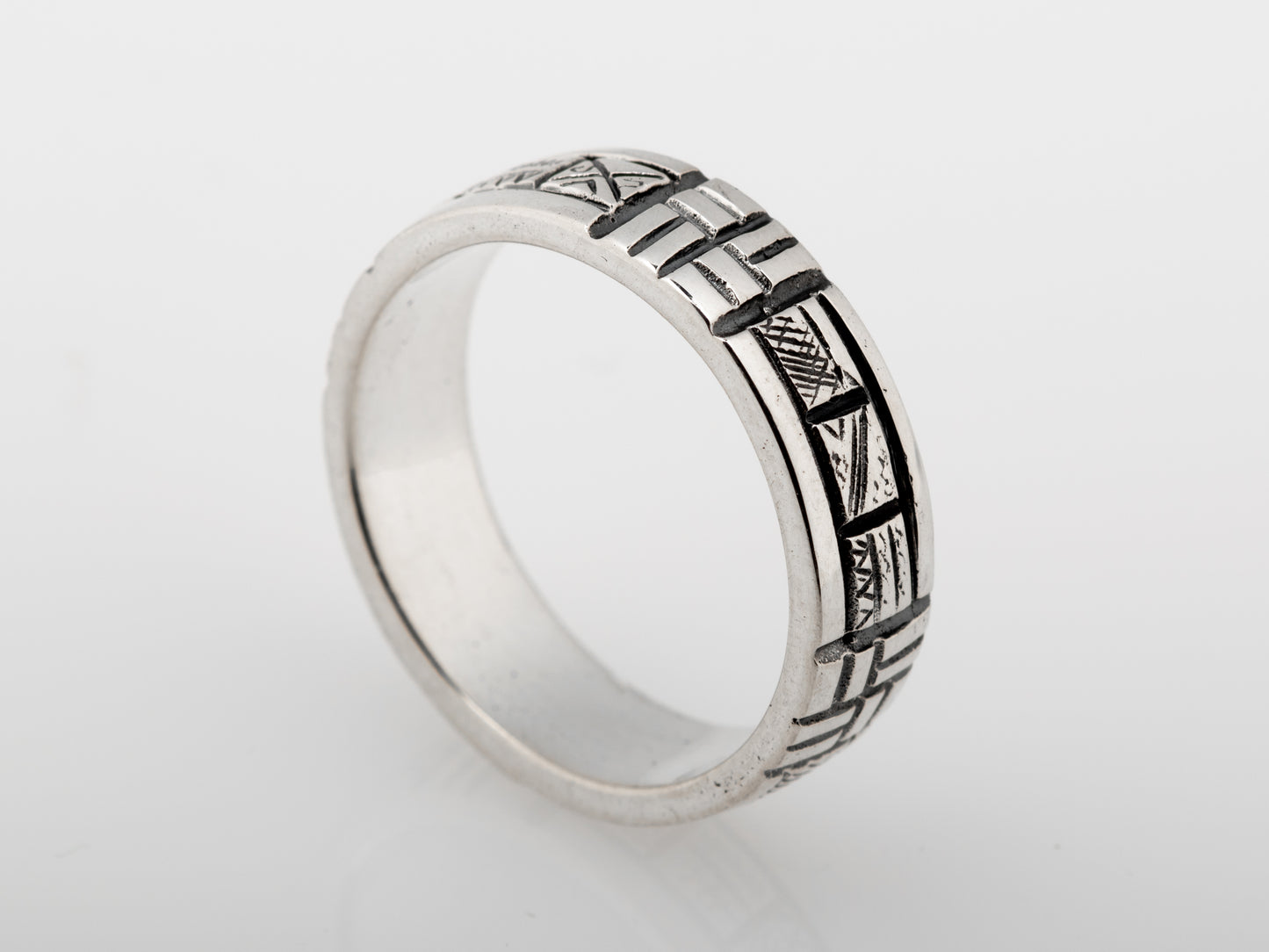 Ancient Calendar Ethnic ring sterling silver