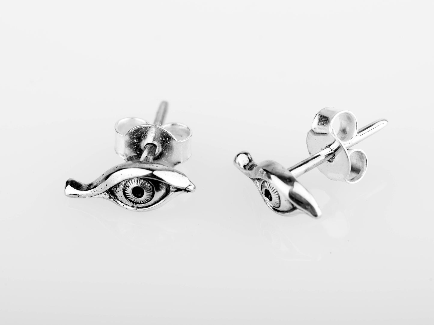 Evil eye stud earrings sterling silver