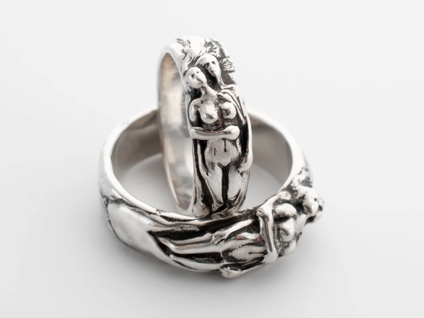 Slavic Couple Wedding Band – Sterling Silver Handmade Ring