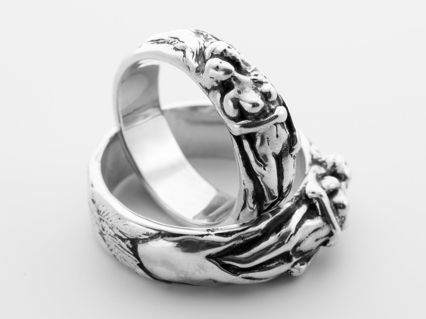 Slavic Couple Wedding Band – Sterling Silver Handmade Ring