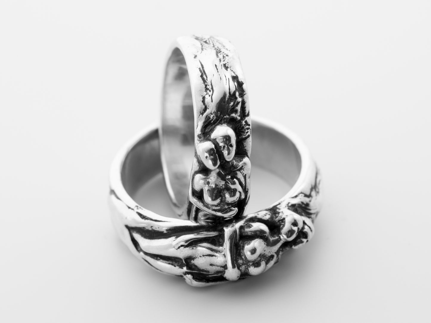 Slavic Couple Wedding Band – Sterling Silver Handmade Ring