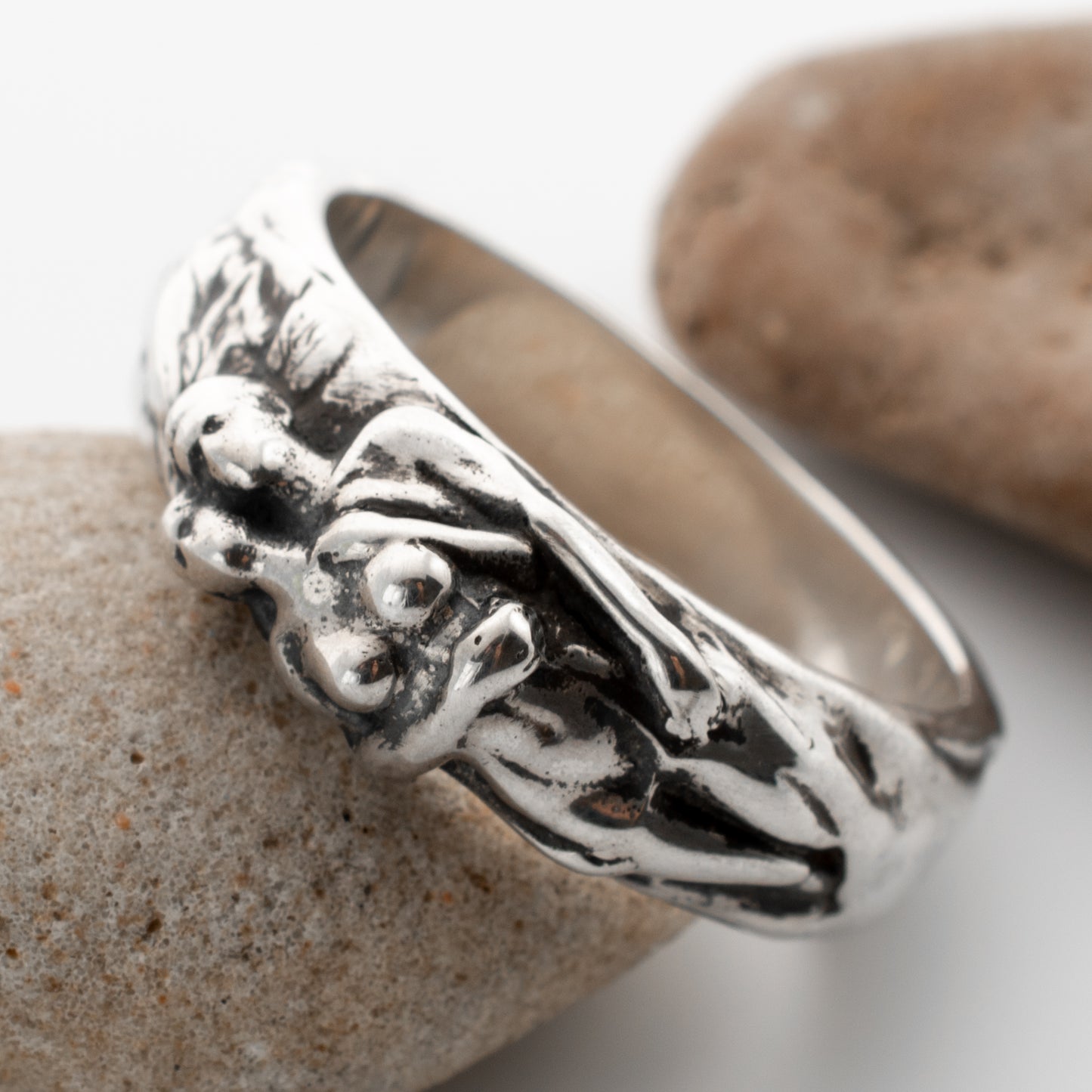 Slavic Couple Wedding Band – Sterling Silver Handmade Ring