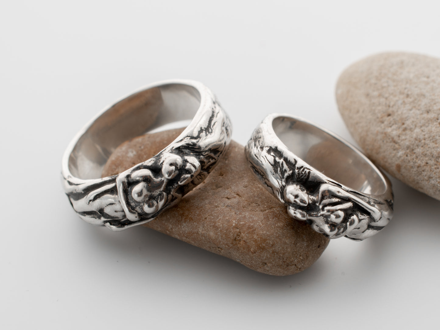 Slavic Couple Wedding Band – Sterling Silver Handmade Ring