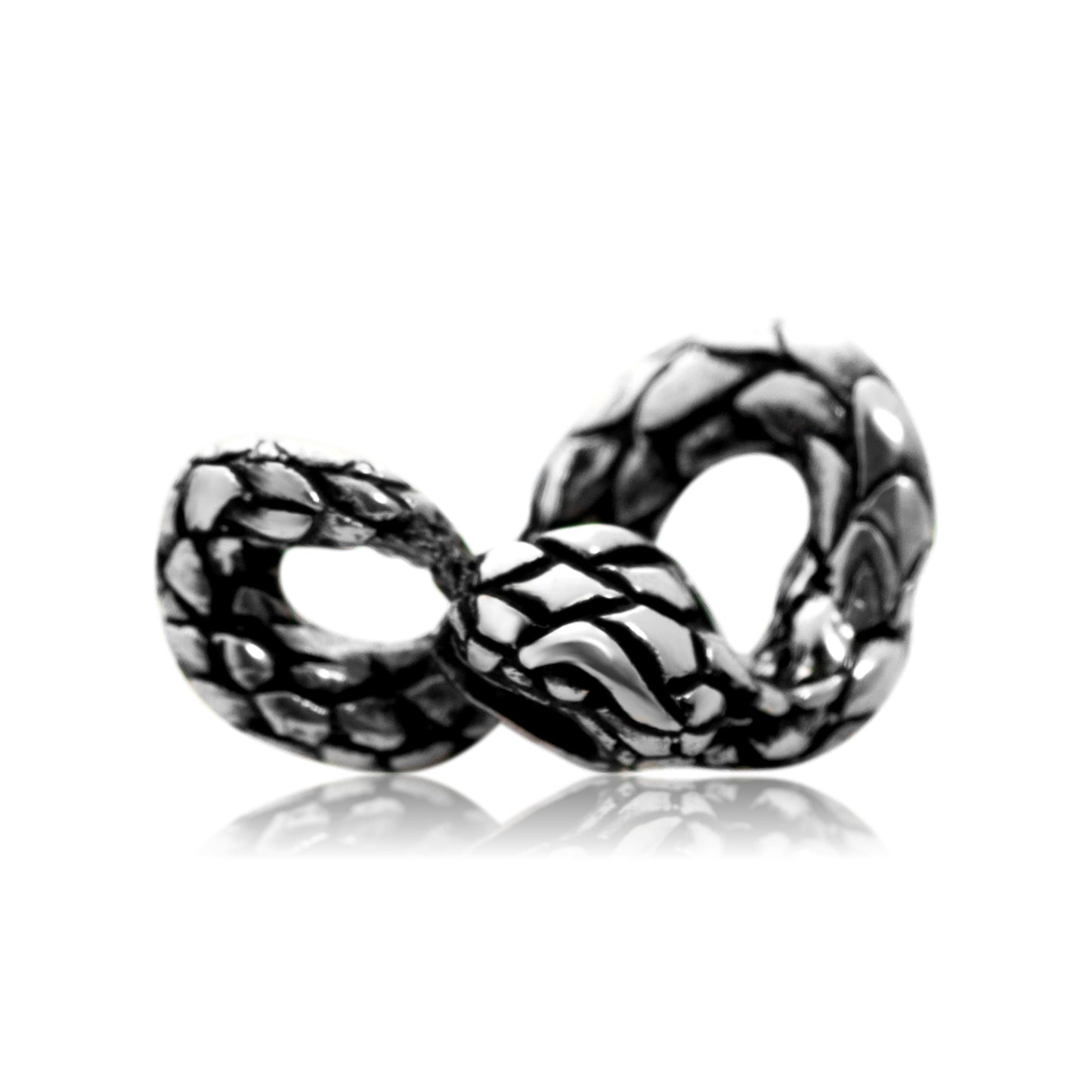 Ouroboros Figure Eight Infinity Silver Pendant