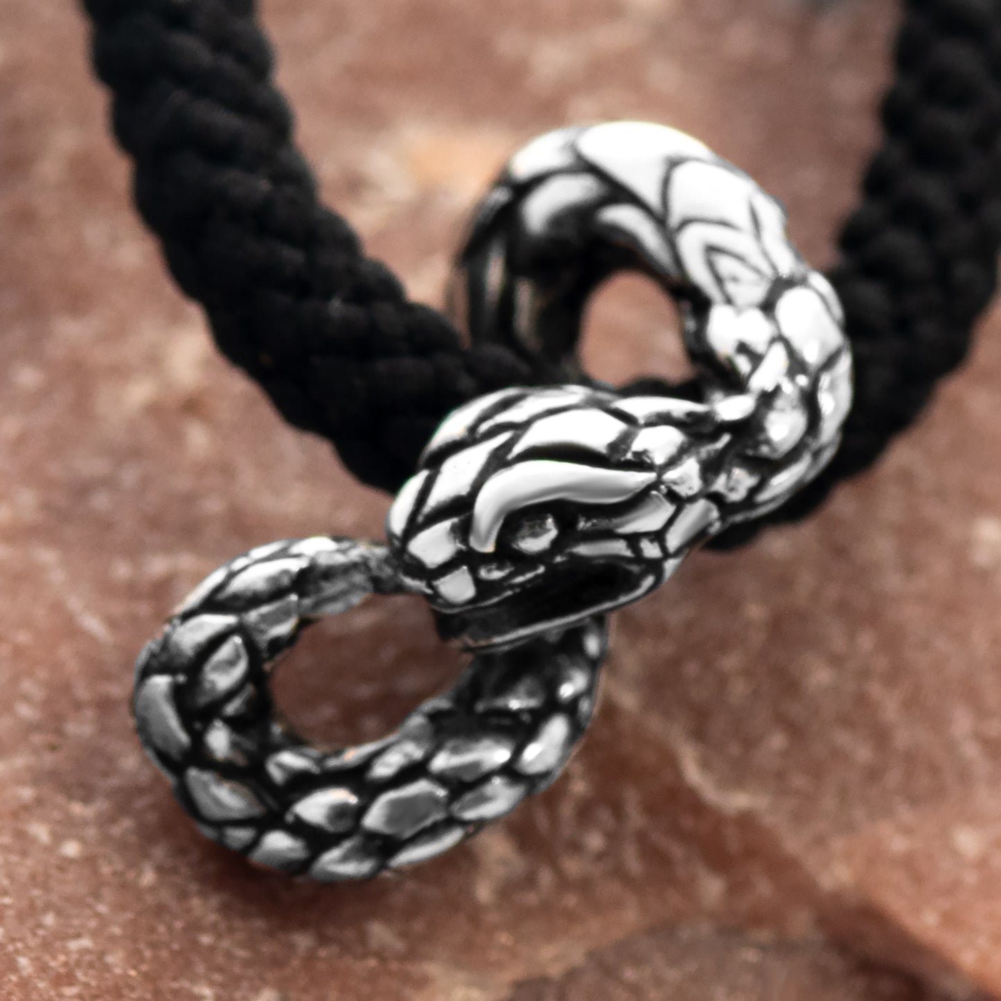 Ouroboros Figure Eight Infinity Silver Pendant