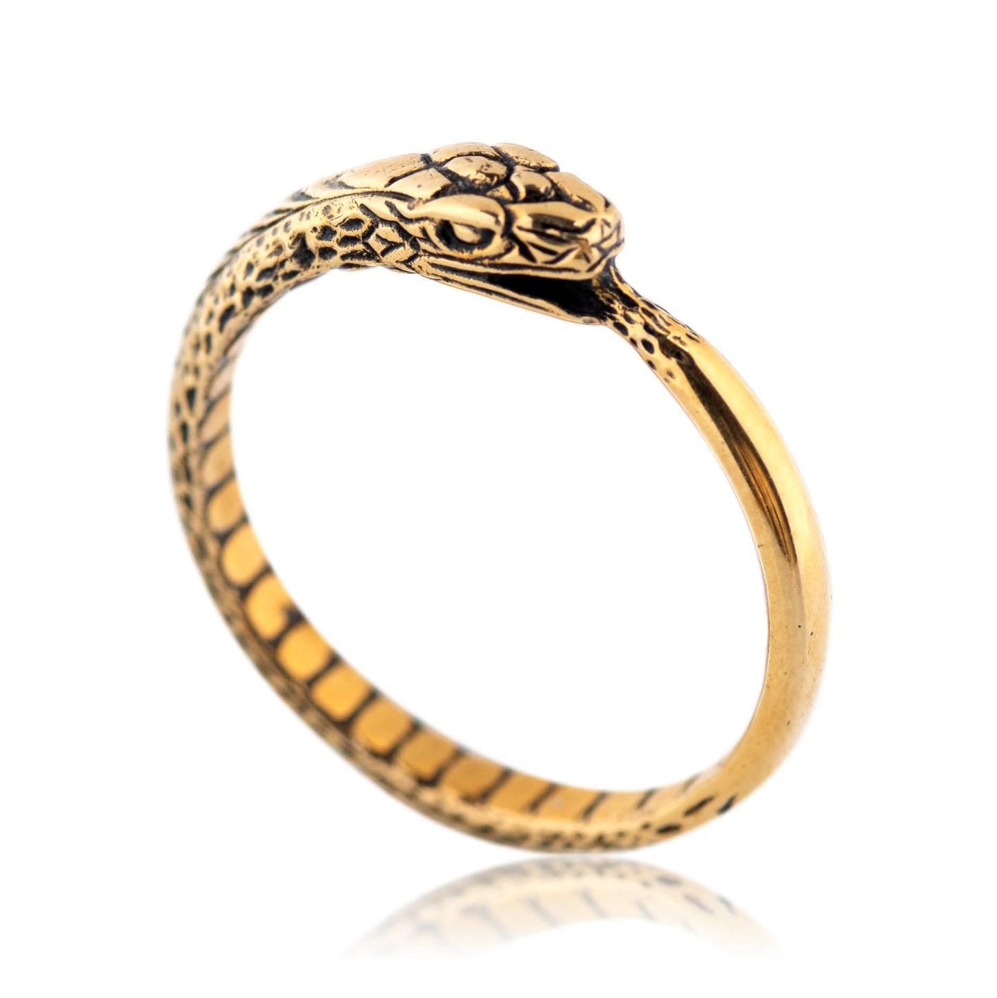 Ouroboros Thin Ring Bronze Handmade