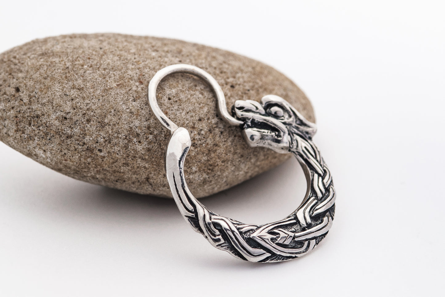 Celtic Wolf Fenrir Earring – Sterling Silver Viking Handmade