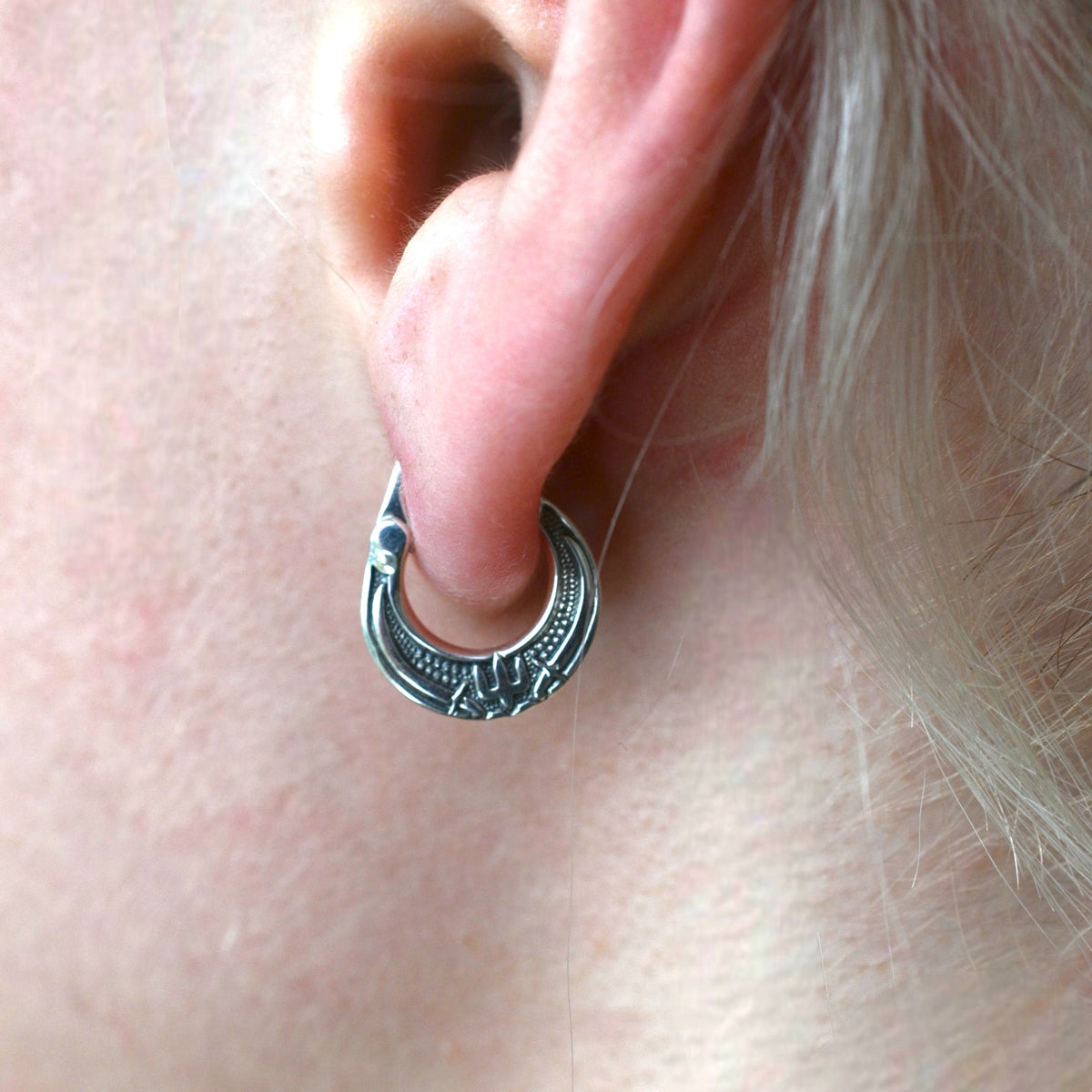 Ukrainian Trident Earring Sterling Silver EK127s