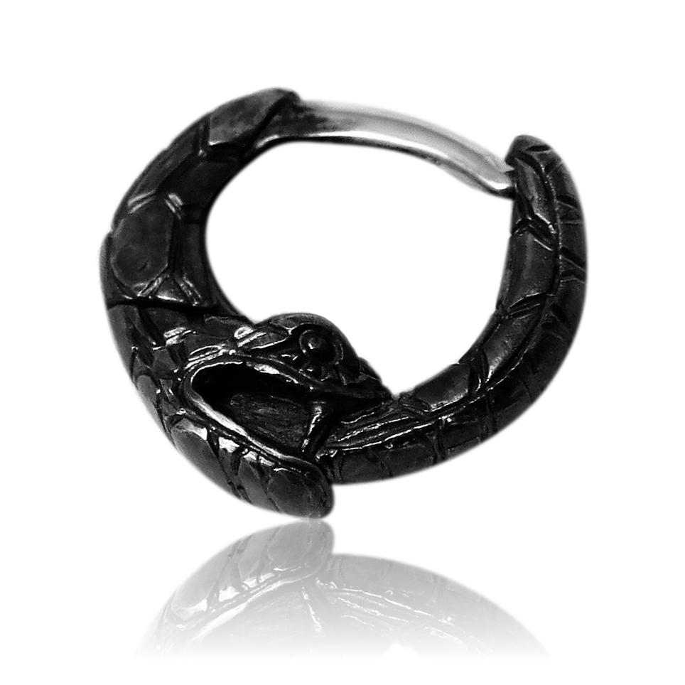 Black Septum ring ouroboros sterling silver