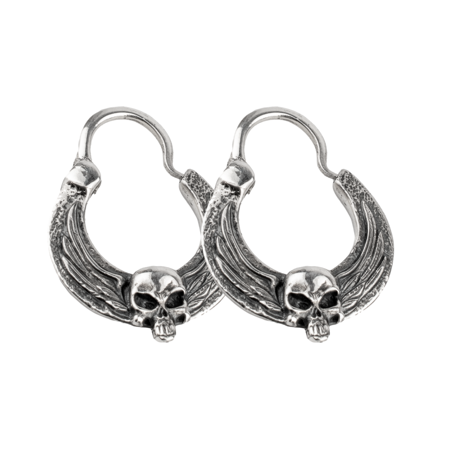 Skull earrings sterling silver
