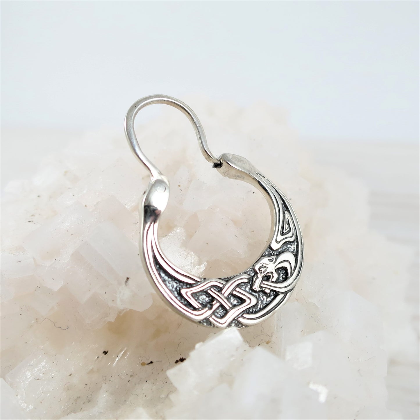 Men's 925 Sterling Silver Simargl Earring – 18x21mm Handmade