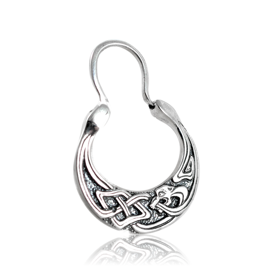 Men's 925 Sterling Silver Simargl Earring – 18x21mm Handmade
