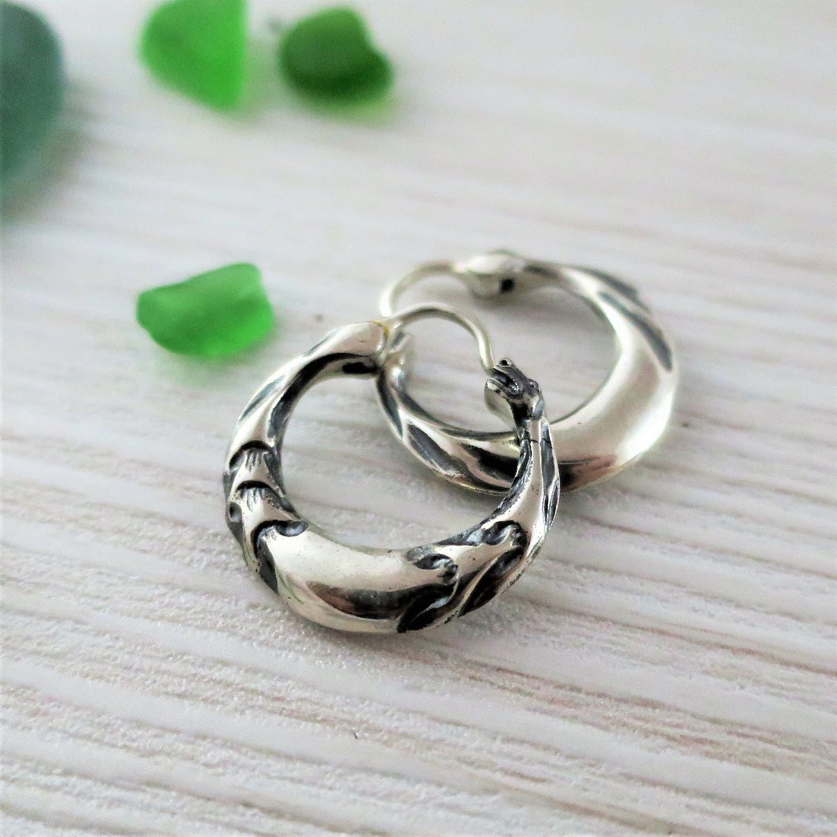 Mens earrings sterling silver Dragon