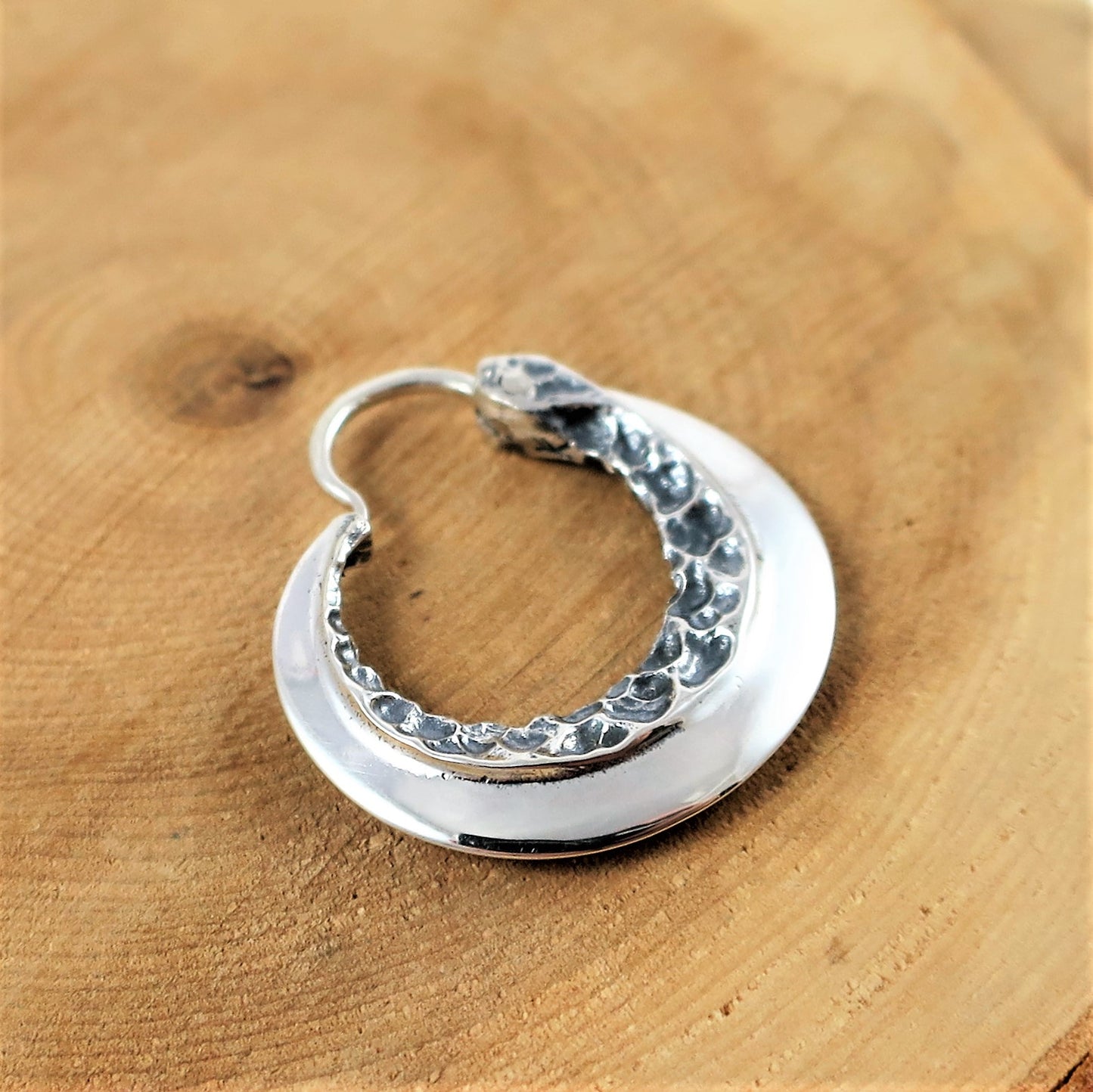 Sterling silver earrings forged viking jewelry